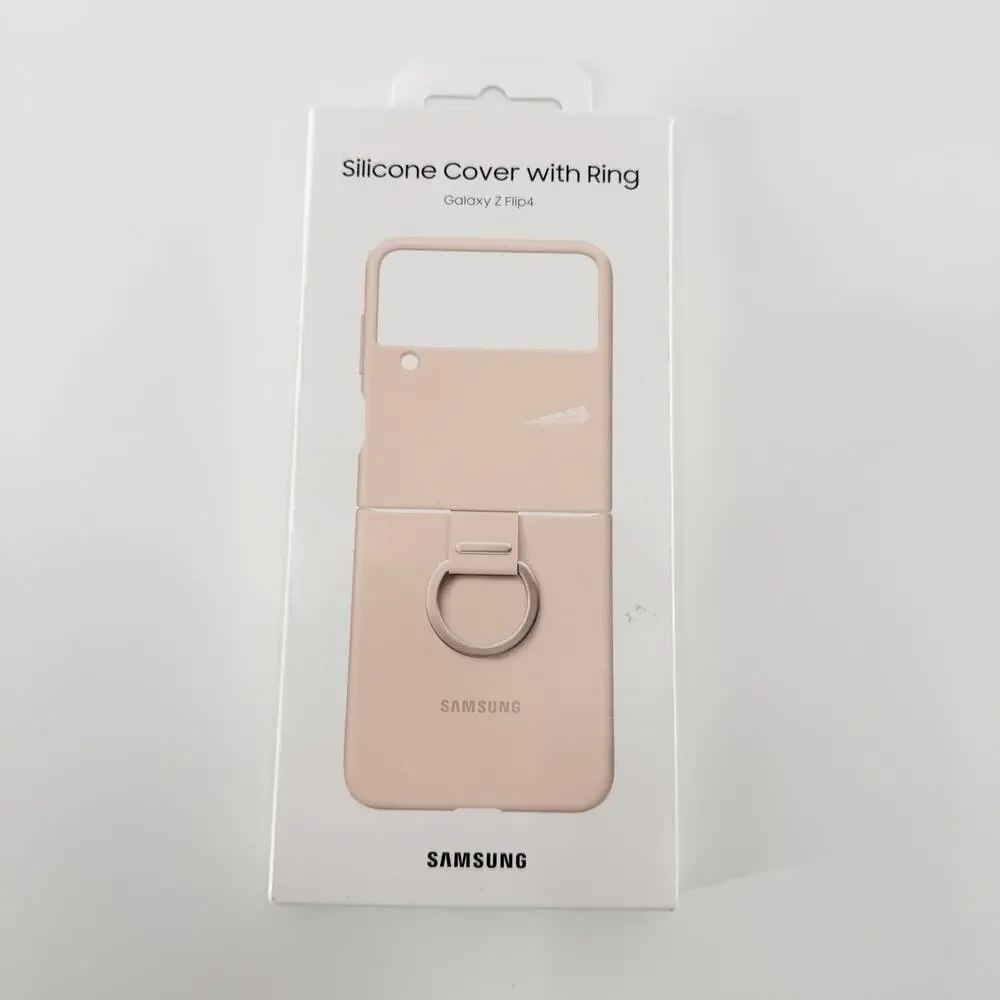 OEM Samsung Galaxy Z Flip4 Silicone Cover w Ring Pink EF-PF721 Case NEW